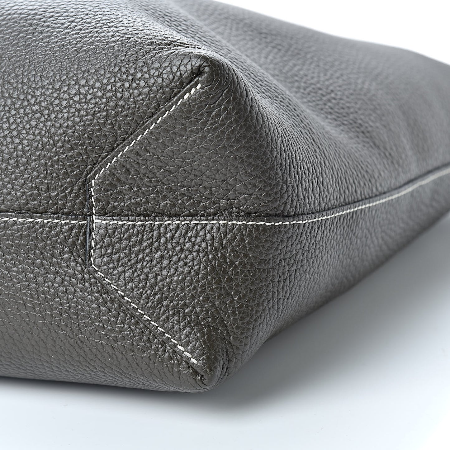 Taurillon Clemence Double Sens 45 Reversible Tote Bambou Vert Bronze
