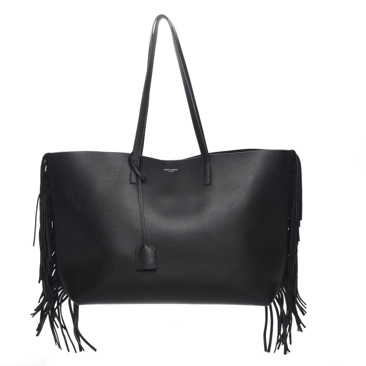 Saint Laurent Calfskin Large Fringe Shopping Tote Black 1 of 9