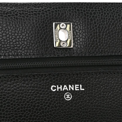 Chanel Caviar Quilted CC Turnlock Wallet On Chain WOC Black 6 of 11