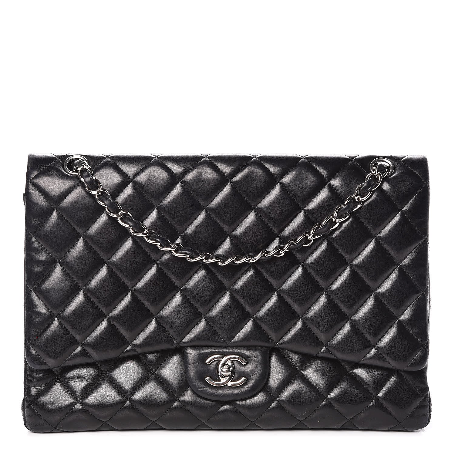 Chanel Lambskin Quilted Maxi Single Flap Black 1 of 12
