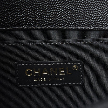 Chanel Caviar Chevron Quilted Medium Boy Flap Black 5 of 10