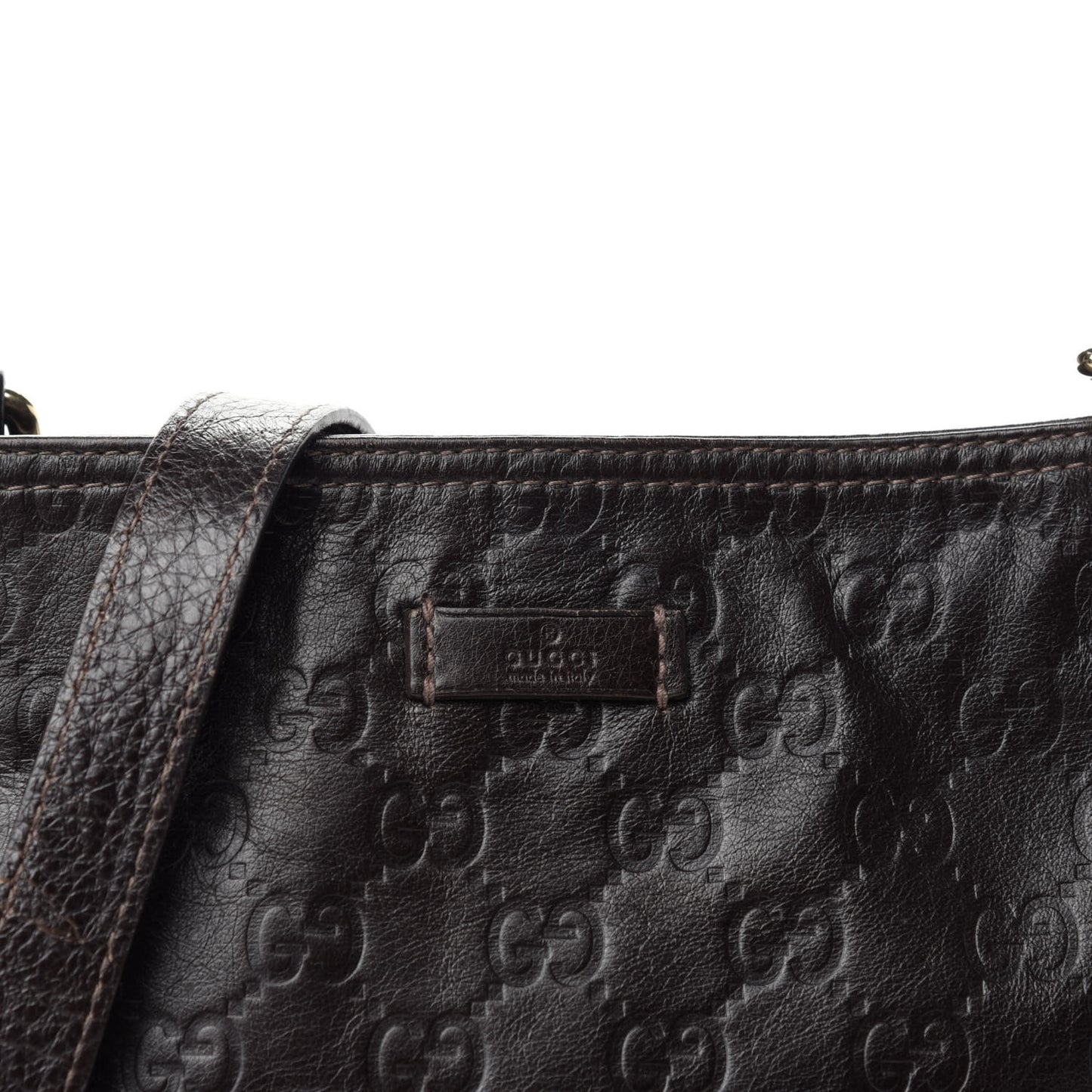 Guccissima Small Flat Messenger Bag Dark Brown