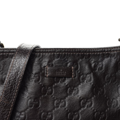 Gucci Guccissima Small Flat Messenger Bag Dark Brown 10 of 10