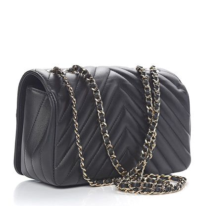 Chanel Calfskin Chevron Quilted Mini Statement Flap Black 3 of 10