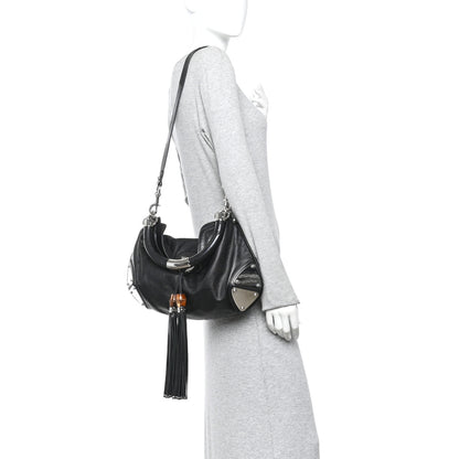 Gucci Guccissima Medium Indy Top Handle Hobo Black 2 of 13