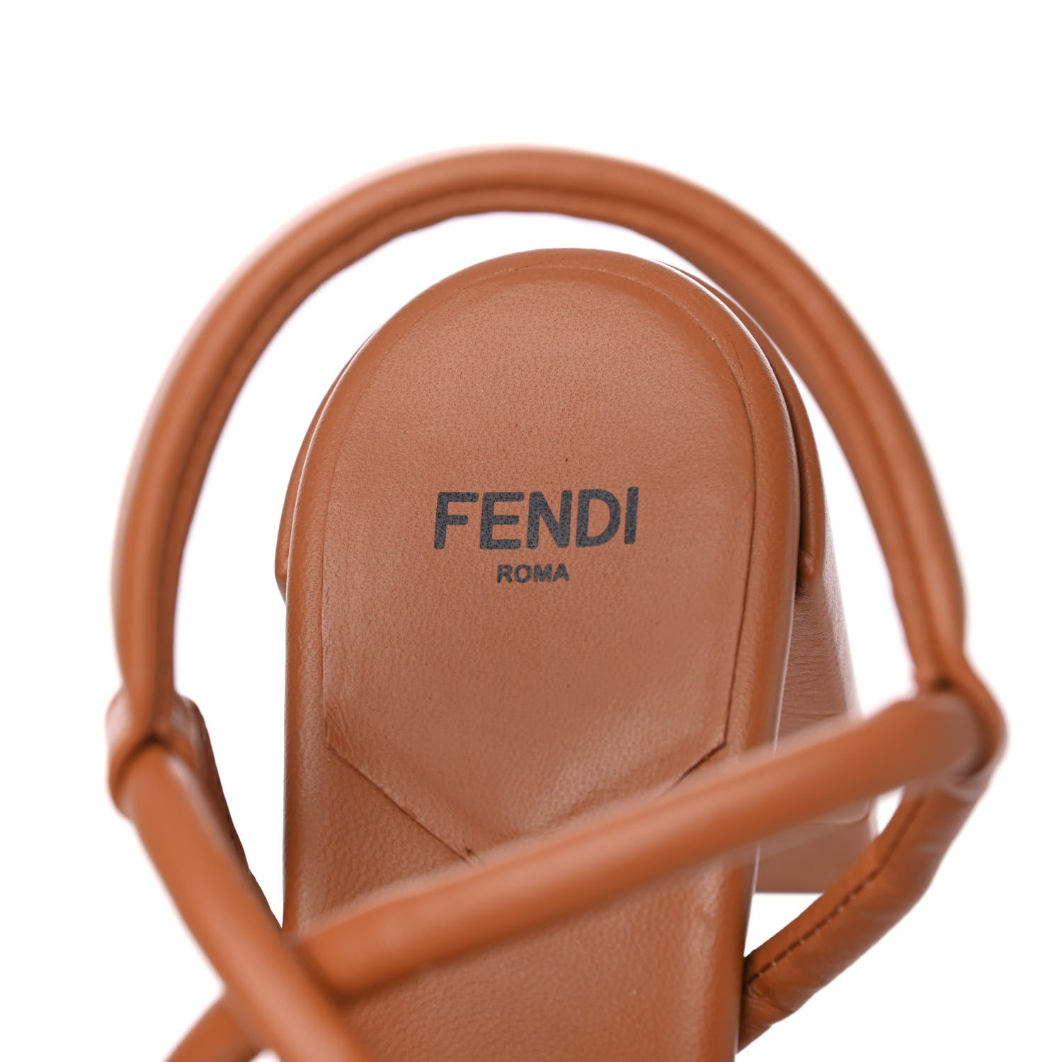 Fendi Calfskin FF Interlace Woven Sandals 39 Brown 6 of 8