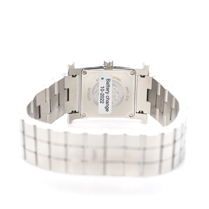 Hermes Stainless Steel Diamond Mother of Pearl 21mm Heure H Hour Quartz Watch 4 of 6