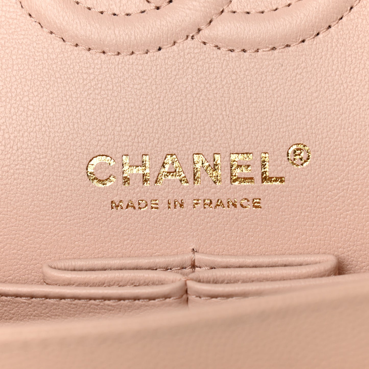 Caviar Quilted Small Double Flap Beige
