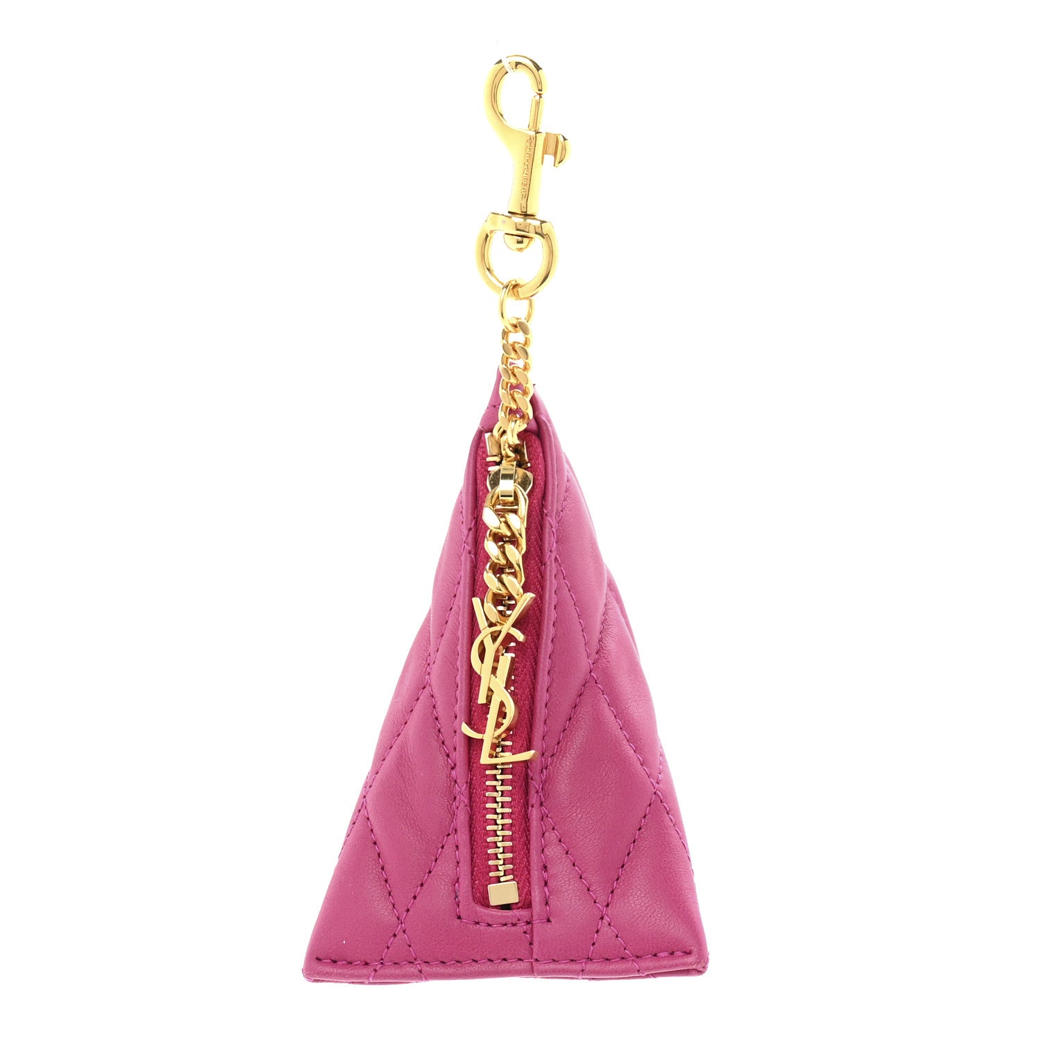 Saint Laurent Lambskin Quilted Berlingo Bag Charm Fuchsia 1 of 7
