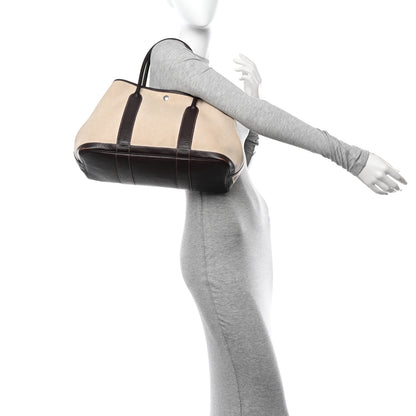 Hermes Buffle Skipper Toile Garden Party 36 MM Tote Marron Fonce 2 of 13