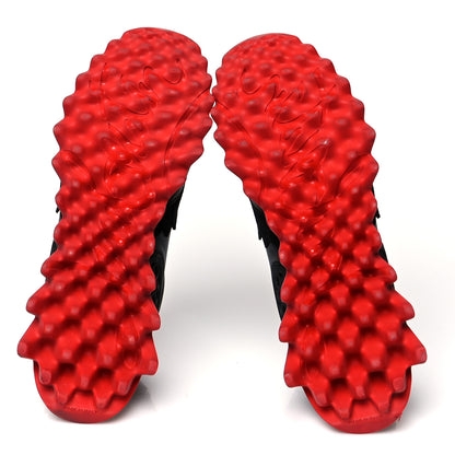 Christian Louboutin Calfskin Suede Patent Womens Loubishark Sneakers 35 Black Loubi Red 6 of 8