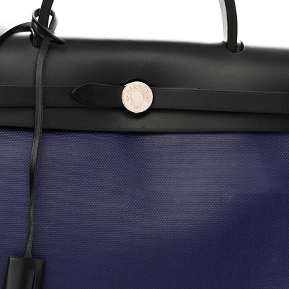 Hermes Toile H Berline Vache Hunter Herbag Zip PM 31 Bleu Encre Black 10 of 16