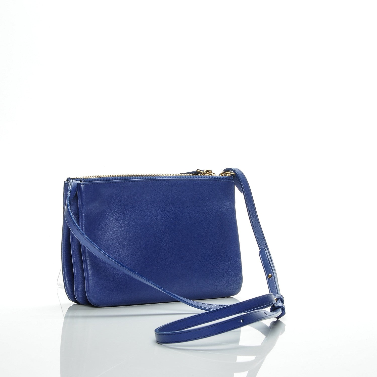 Celine Lambskin Small Trio Crossbody Bag Indigo 3 of 7