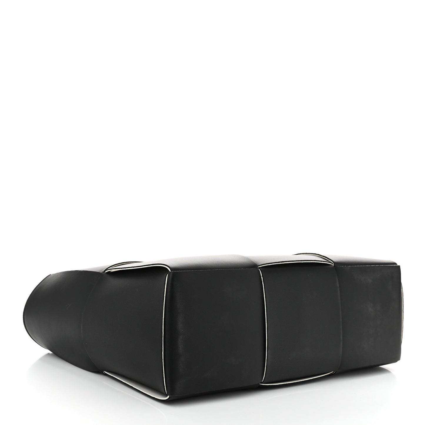Nappa Maxi Intrecciato Medium Arco Tote Black White