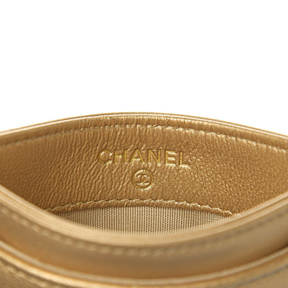 Chanel Metallic Goatskin Quilted Chanel 19 Card Holder Gold 5 of 8