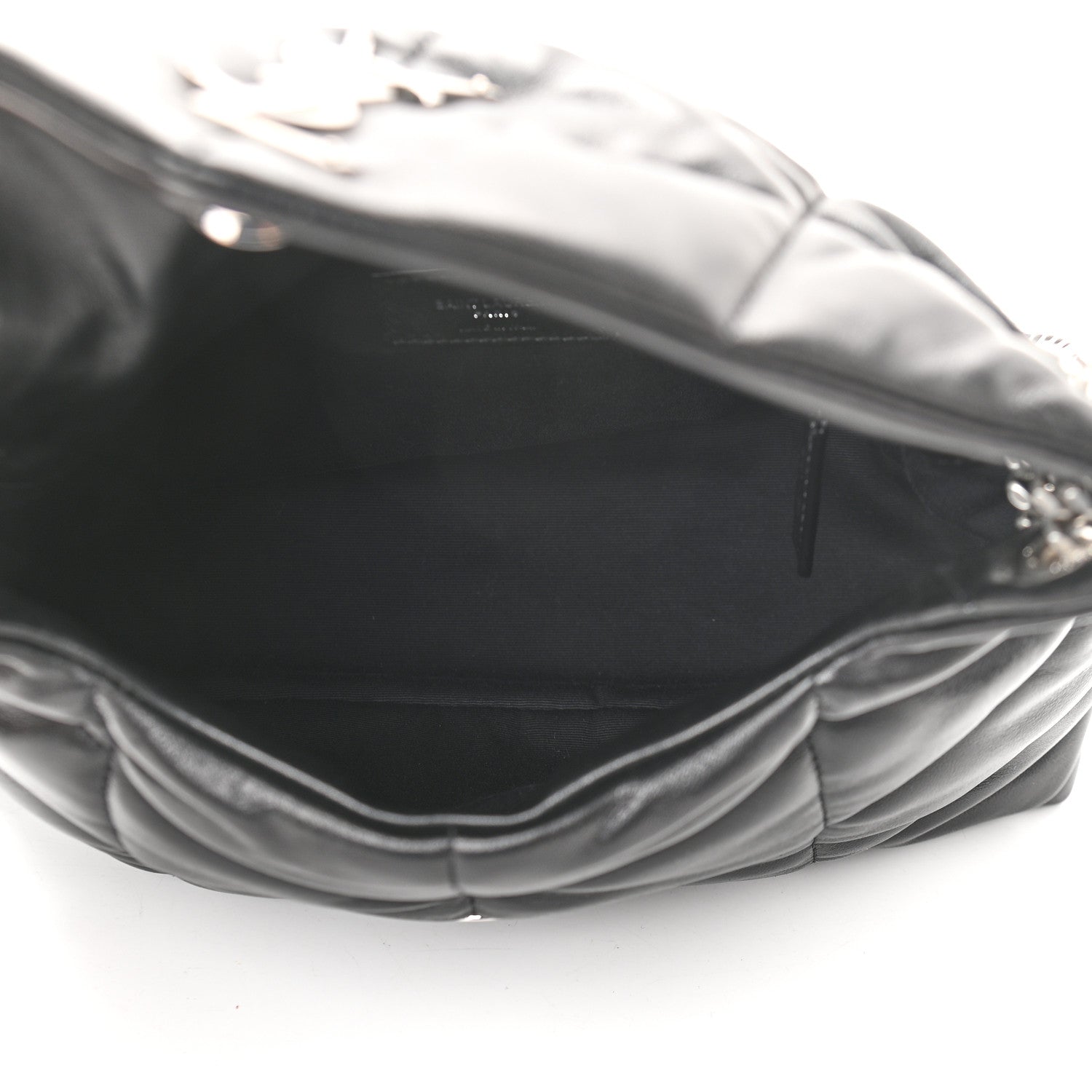 Saint Laurent Lambskin Quilted Small Loulou Puffer Monogram Chain Satchel Black 5 of 9