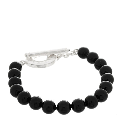 Tiffany Sterling Silver Black Onyx Bead Toggle Bracelet 2 of 3