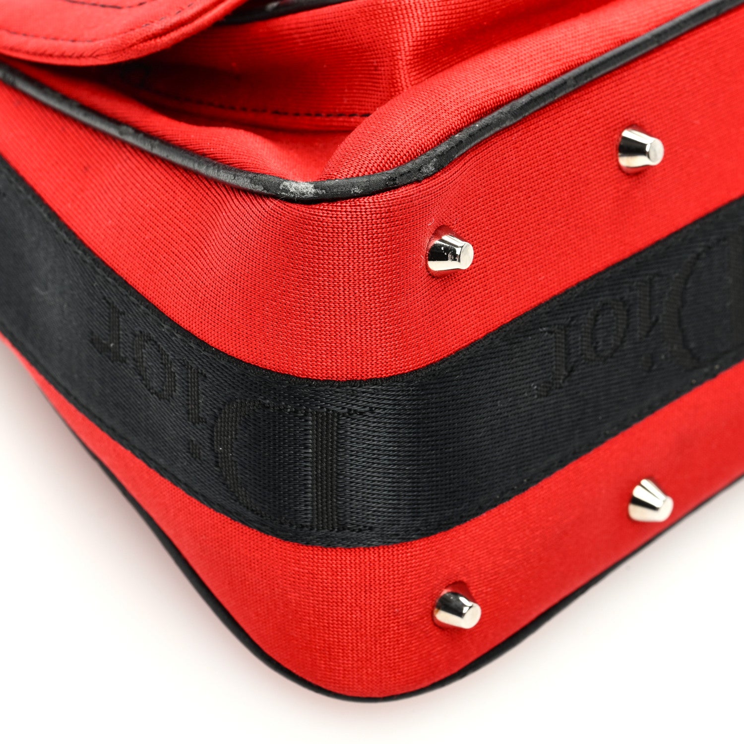 Christian Dior Silk Jersey Crystal Hardcore Clutch Red 10 of 13