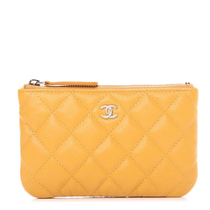 Chanel Caviar Quilted Small Cosmetic Case Yellow 1 of 8