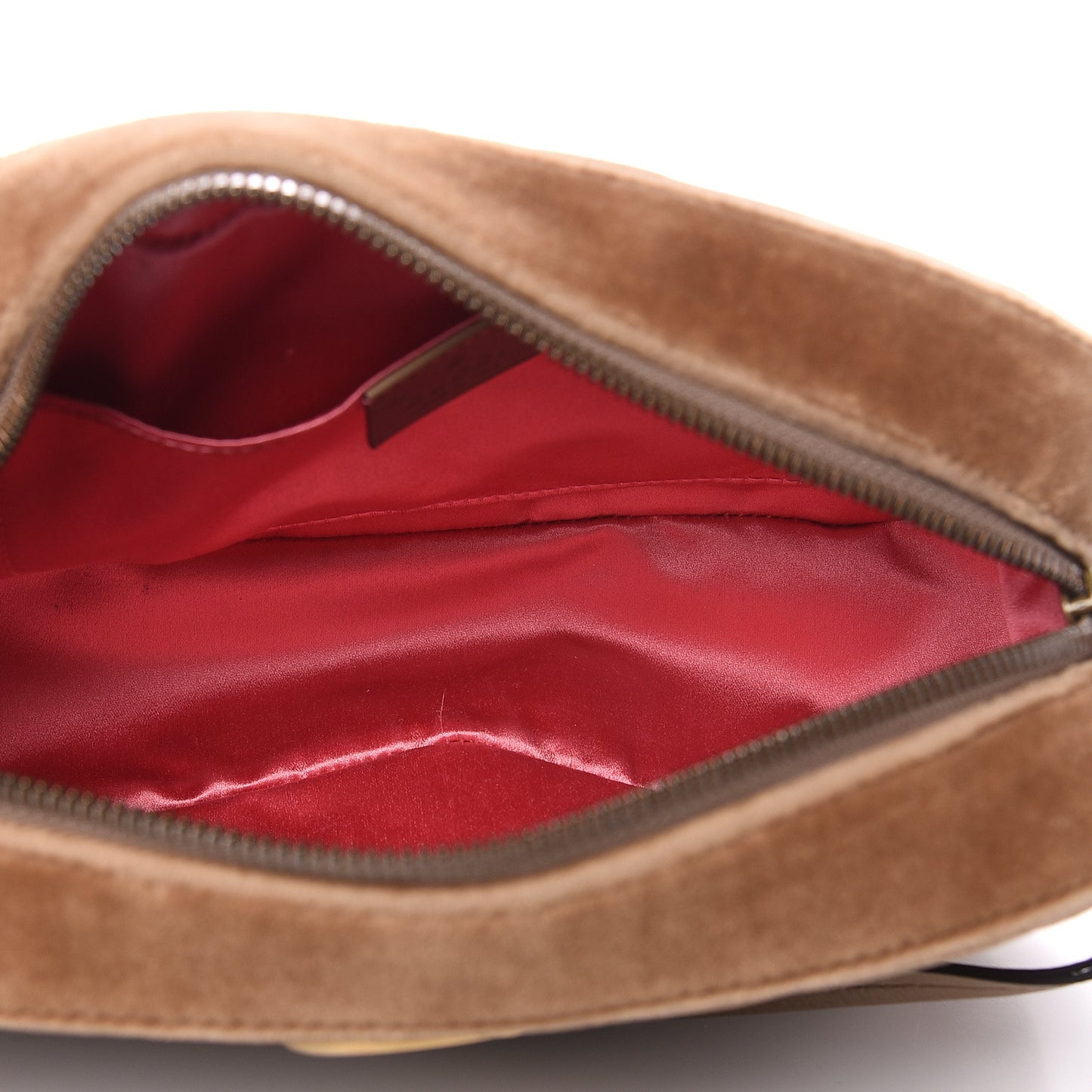 Velvet Matelasse Small GG Marmont Chain Shoulder Bag Taupe