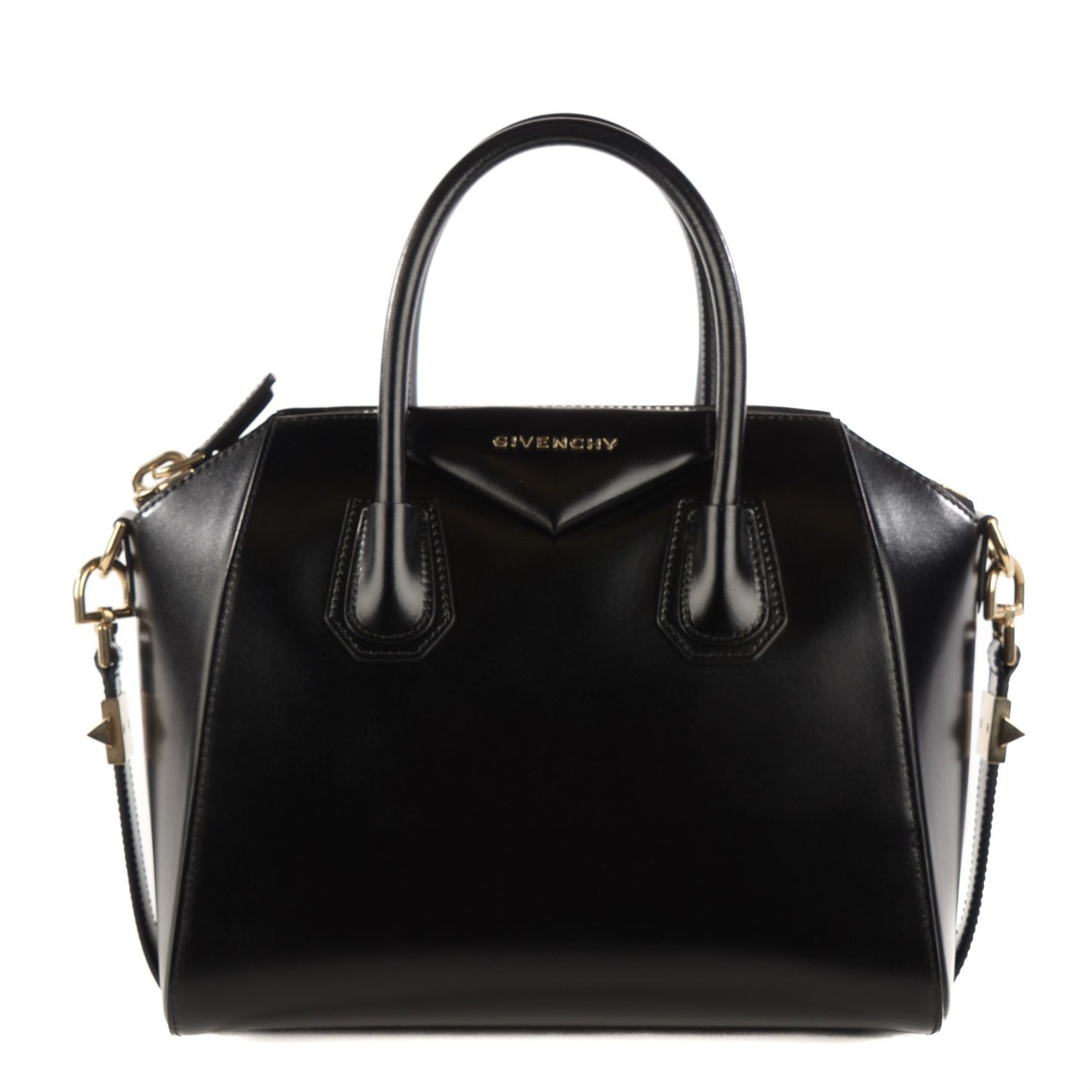 Shiny Lord Calfskin Small Antigona Black