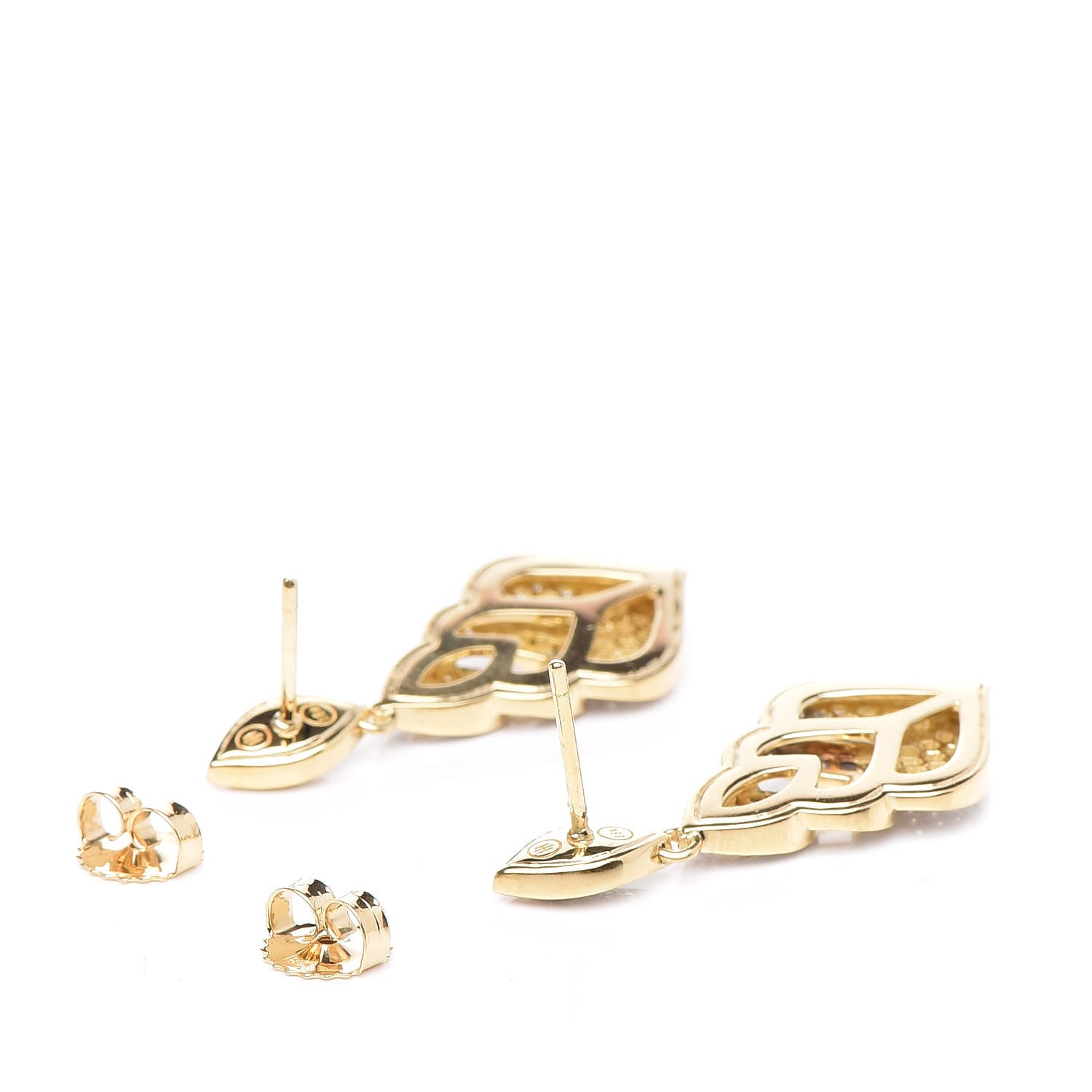 John Hardy 18K Yellow Gold Diamond Legends Naga Drop Earrings 3 of 4