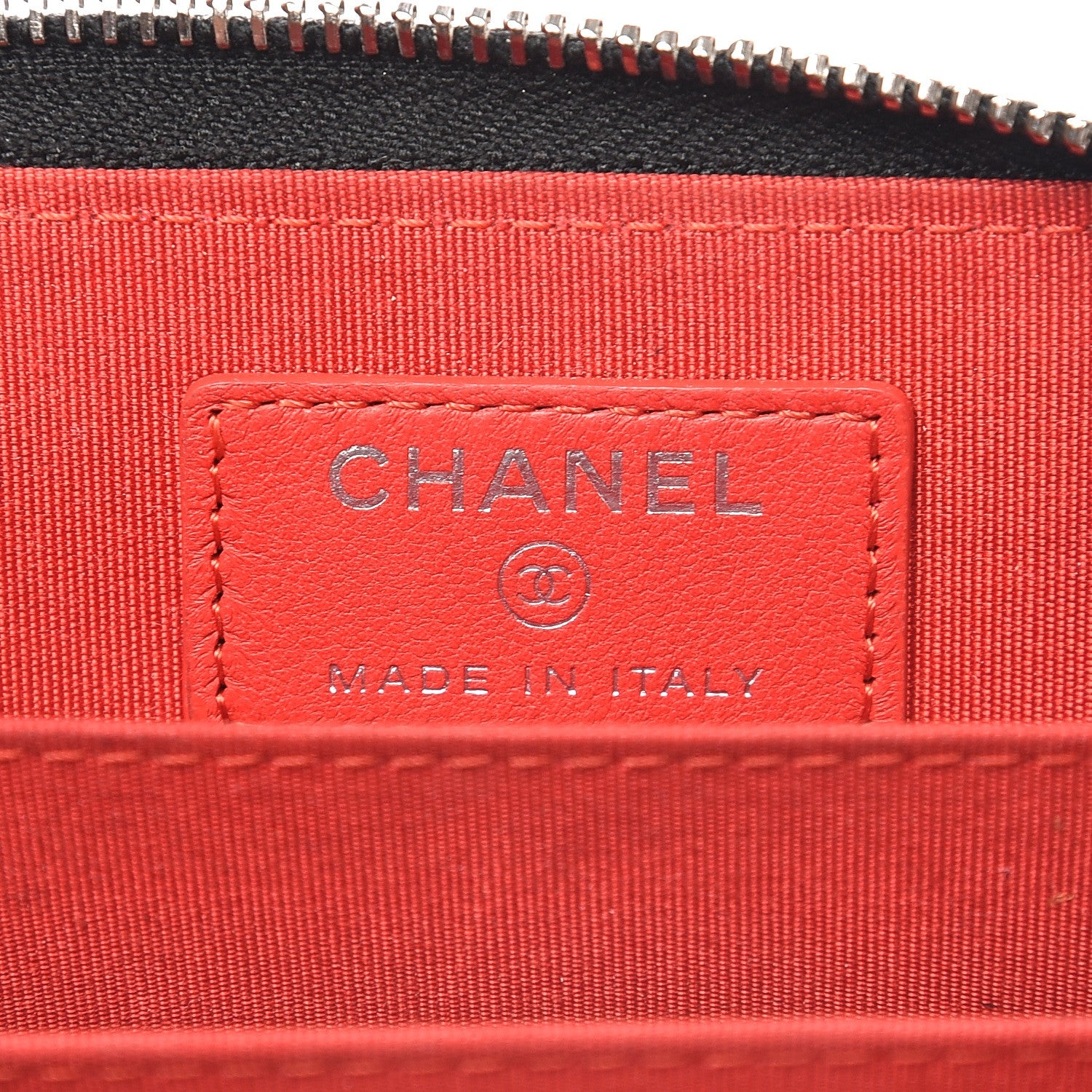 Chanel Lambskin Quilted Data Center Zip Around Coin Purse Wallet Black 6 of 7