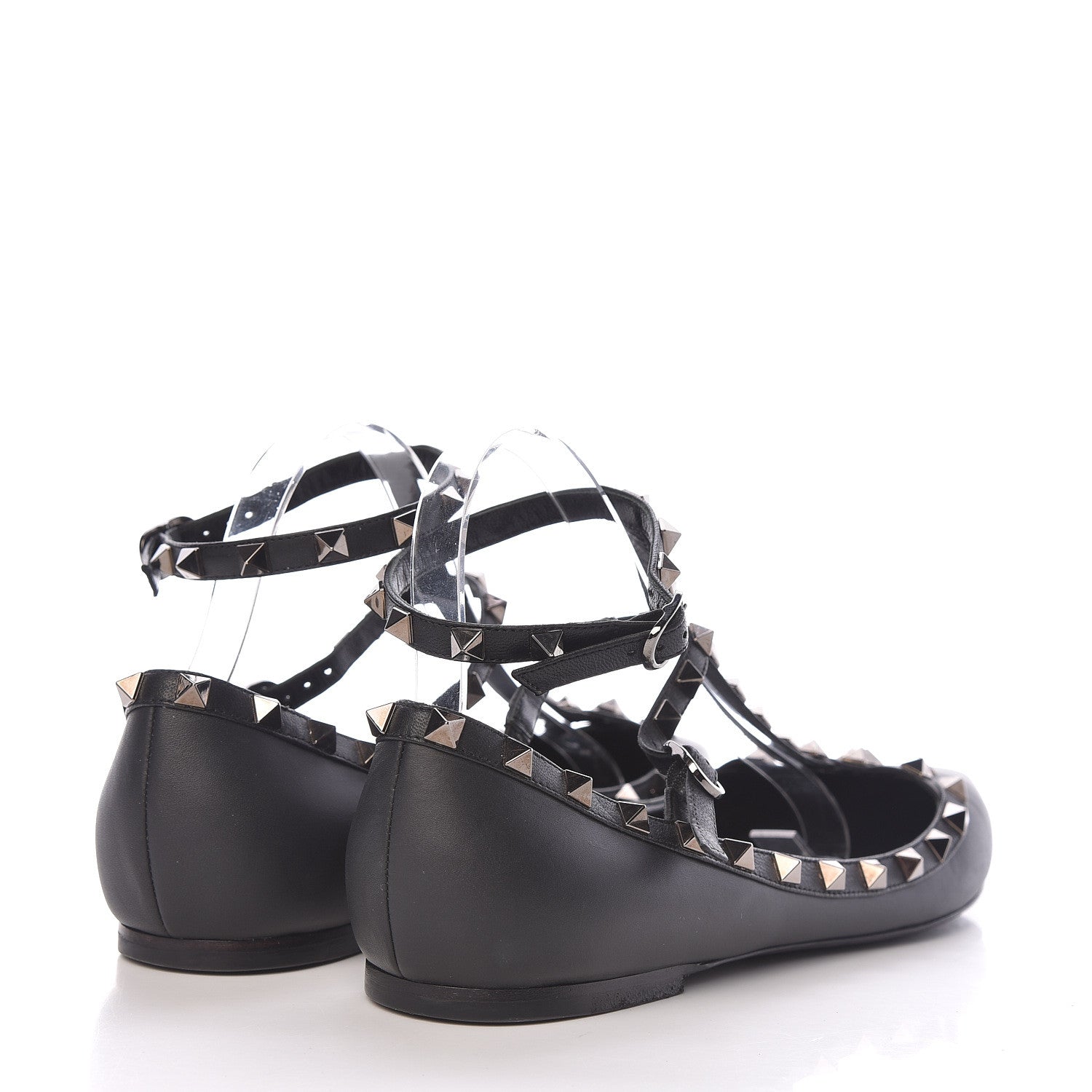 Valentino Garavani Nappa Rockstud Cage Ballerina Flats 41 Black 4 of 11