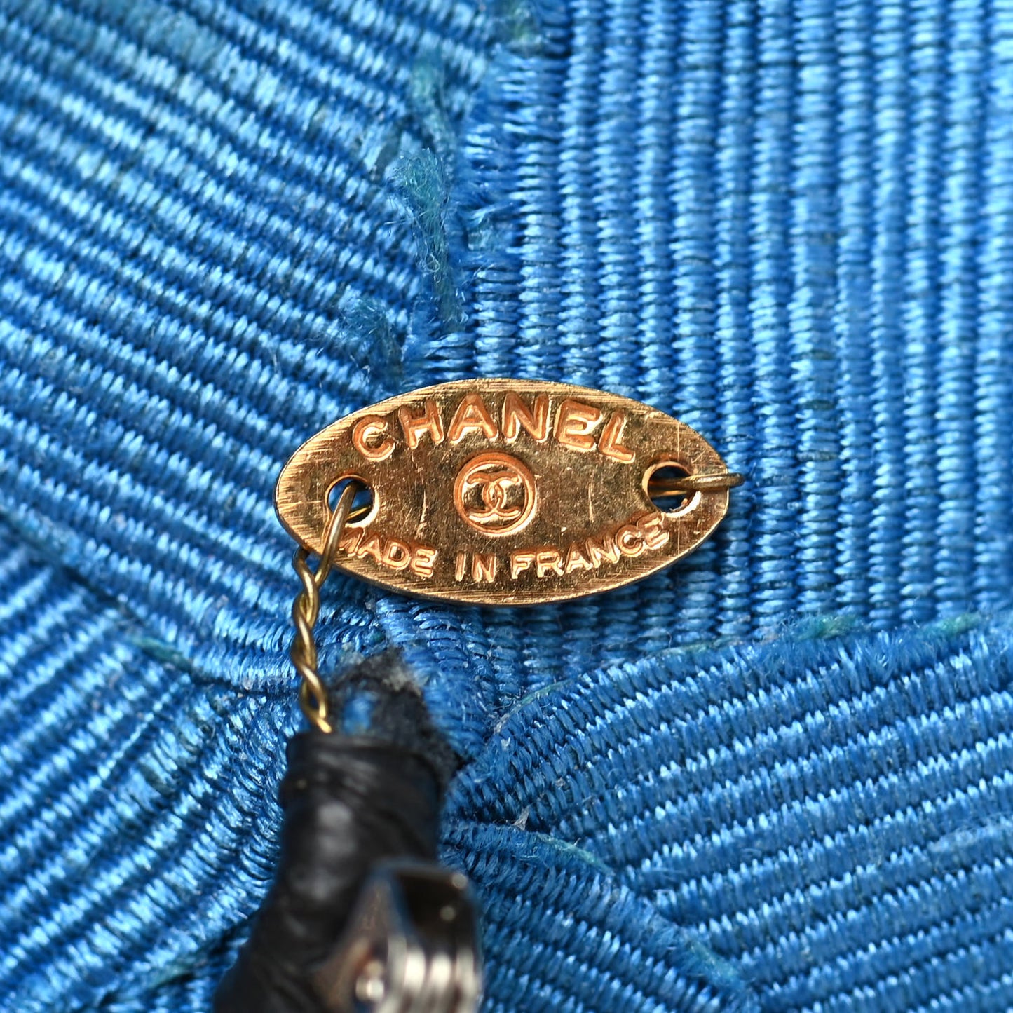 Denim Camellia Pin Brooch Navy Black