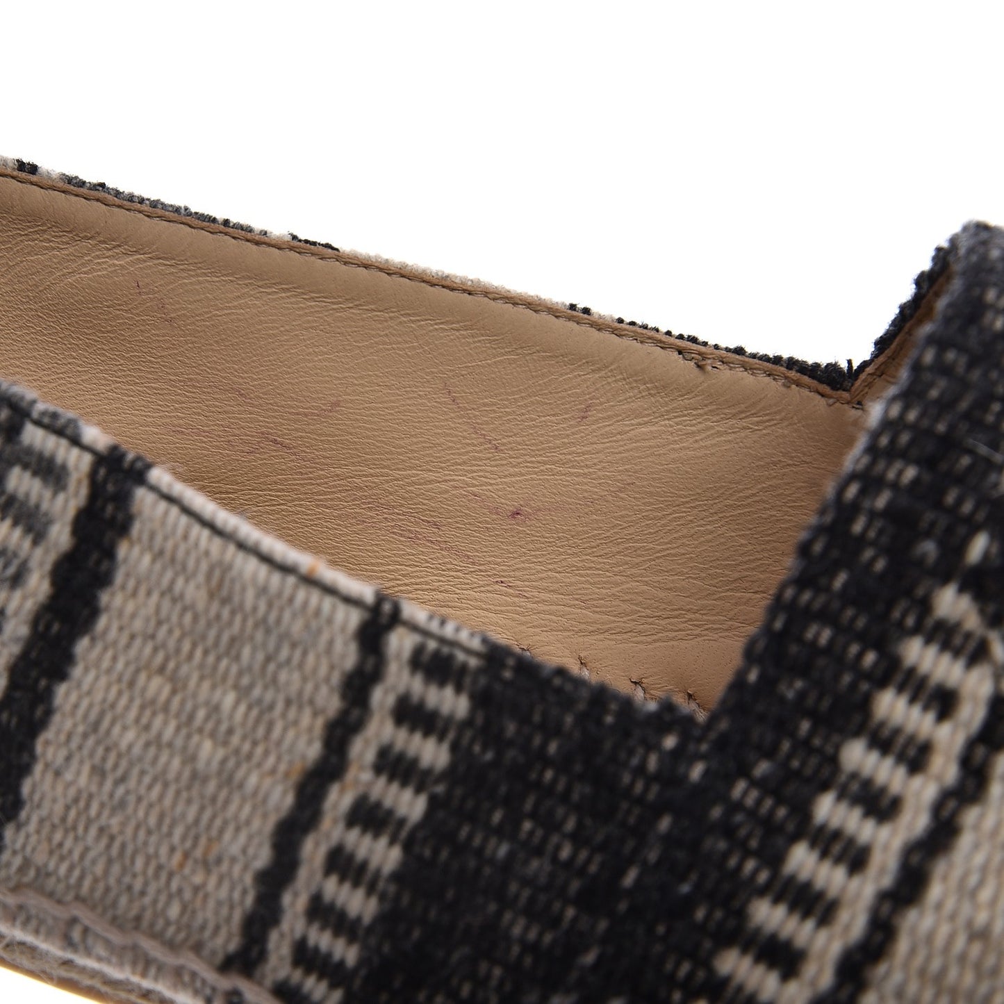 Toile Striped Espadrilles 45 Beige