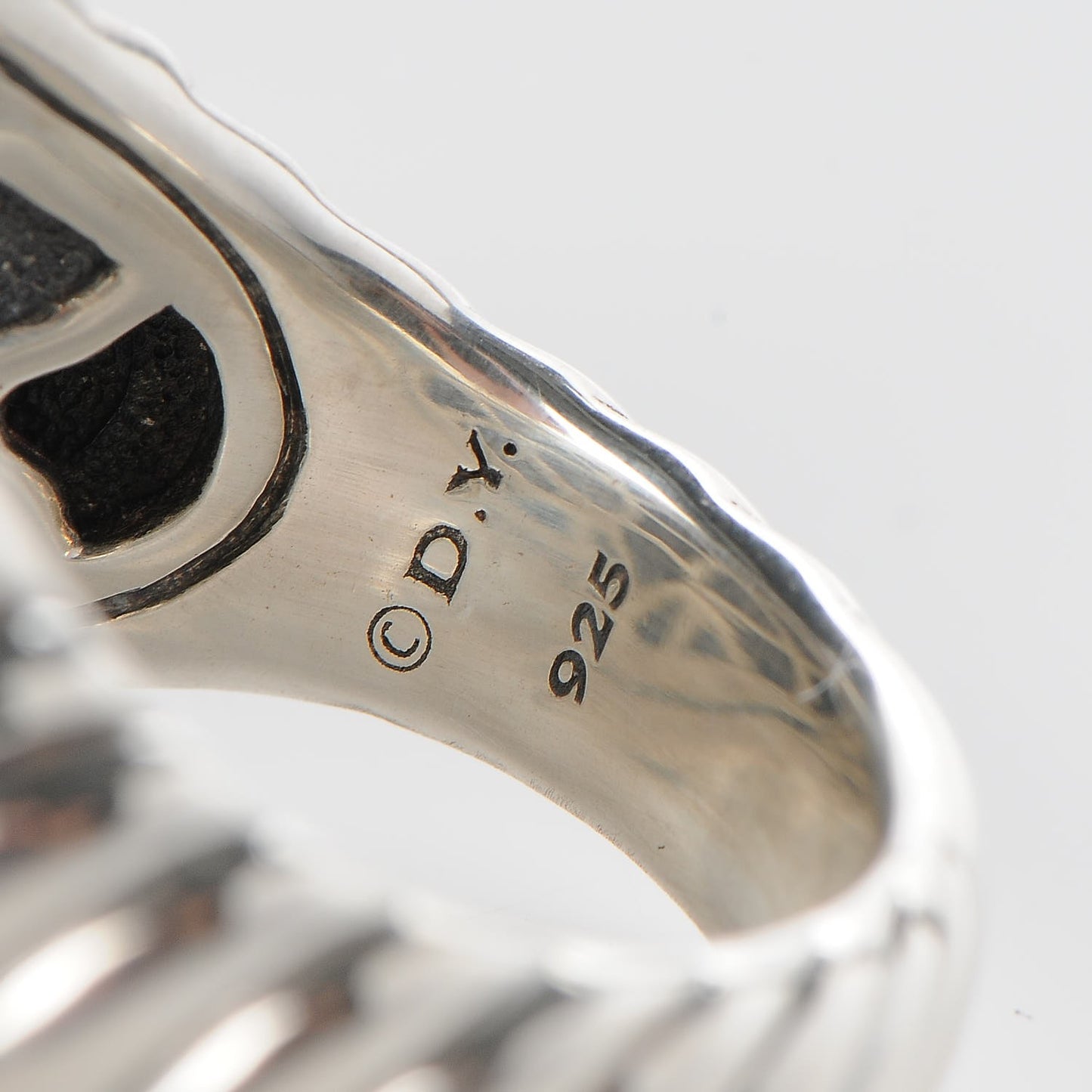Sterling Silver Green Onyx 18mm Osetra Ring 54 7