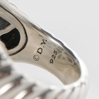 David Yurman Sterling Silver Green Onyx 18mm Osetra Ring 54 7 5 of 5