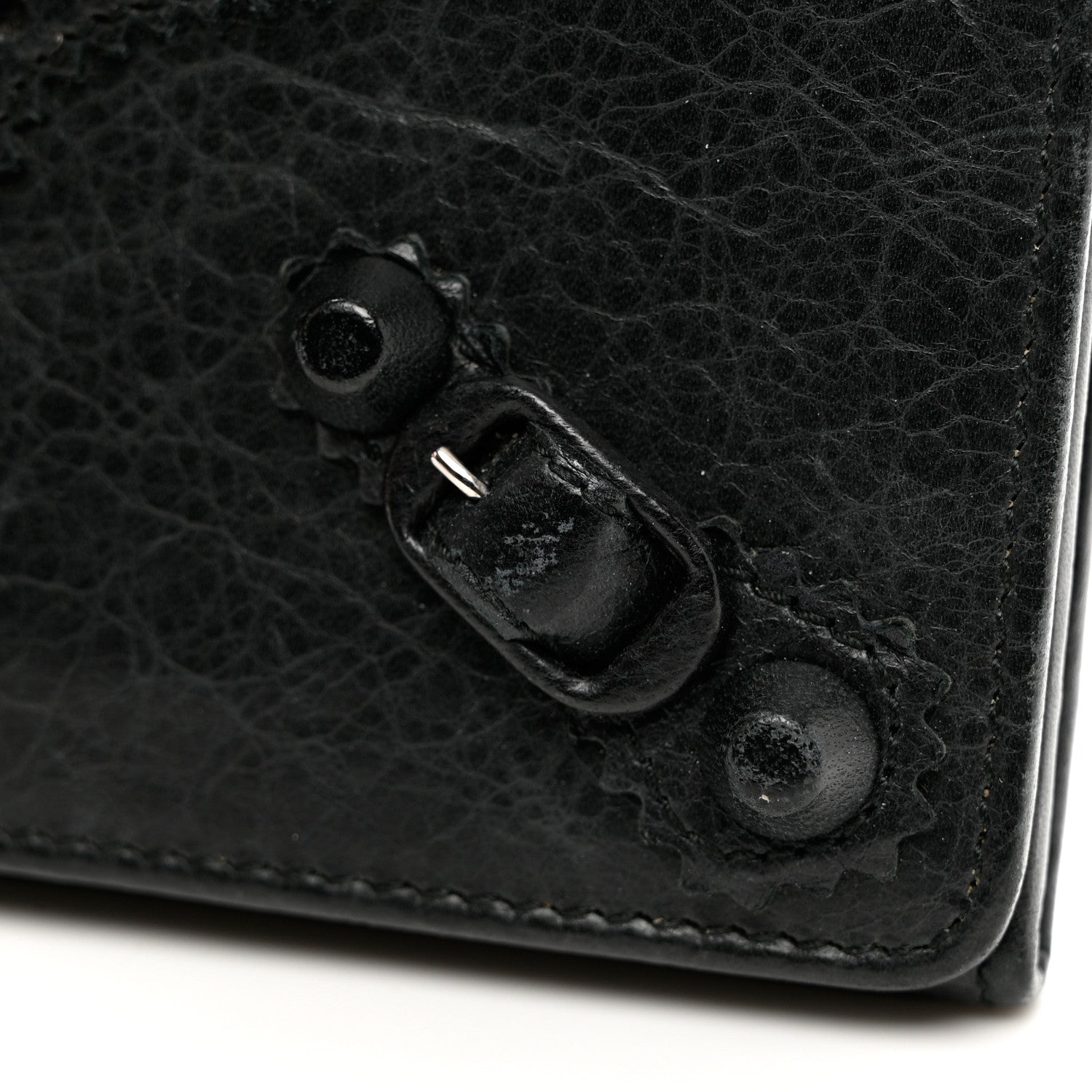 Balenciaga Agneau Giant Brogues Hardware Money Wallet Black 8 of 9