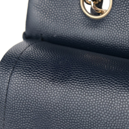 Chanel Caviar Quilted Medium Double Flap Navy 12 of 13