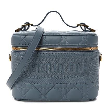 Christian Dior Lambskin Cannage Small Diortravel Vanity Case Cloud Blue 1 of 8