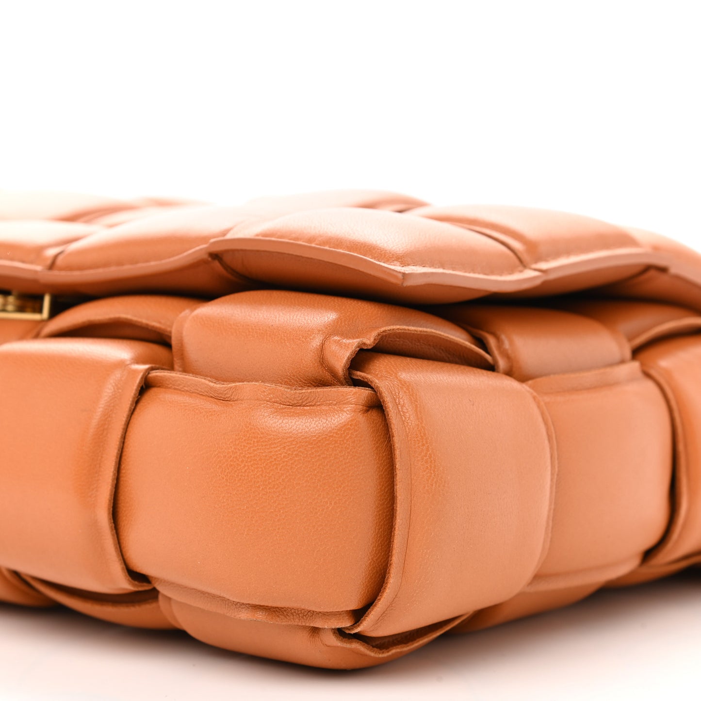 Nappa Maxi Intreccio Padded Cassette Crossbody Bag Clay