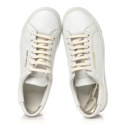Saint Laurent Calfskin Andy Low Top Sneakers 37.5 Blanc Optique 2 of 9