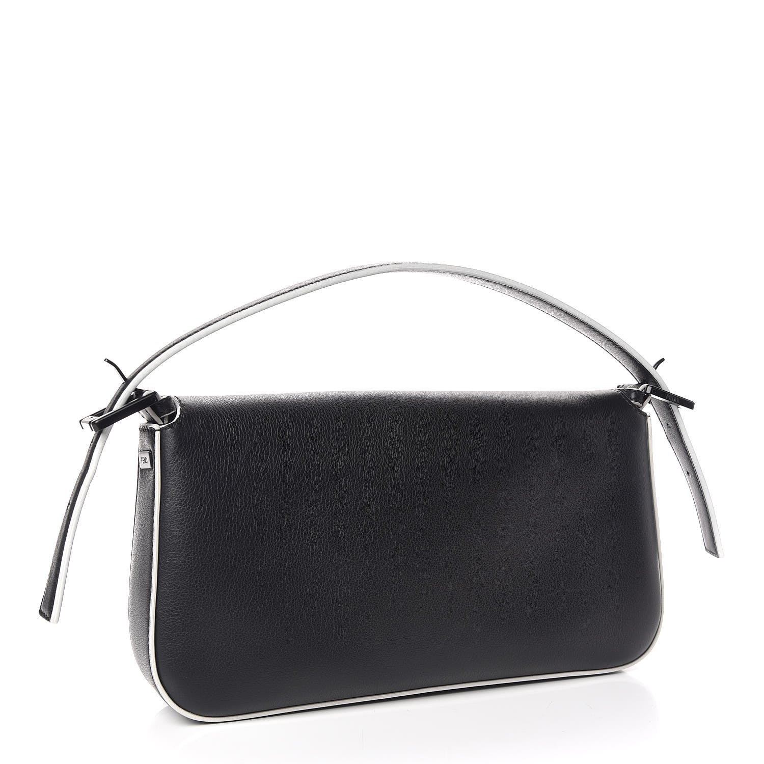Fendi Vitello Dolce Elite Monster Eyes Bi-Color Baguette Black Yellow 3 of 13