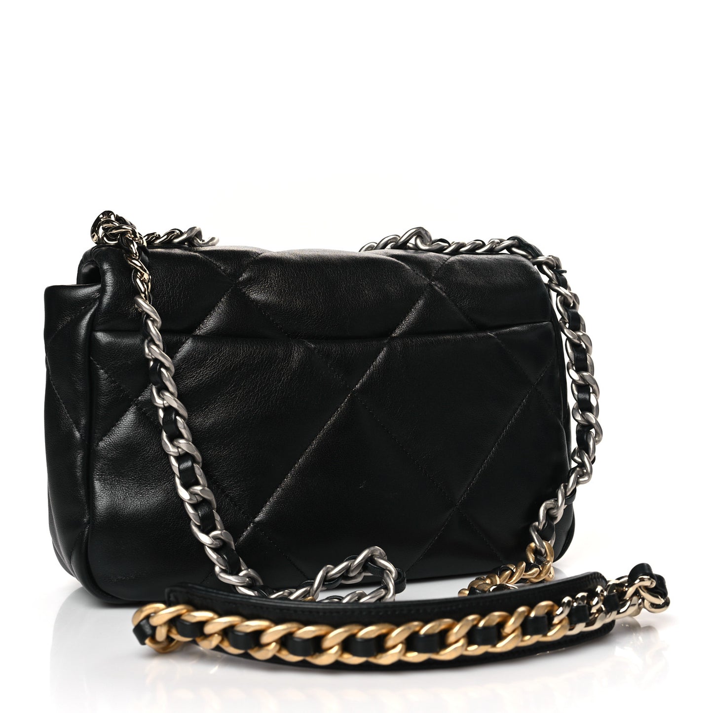 Lambskin Quilted Medium Chanel 19 Flap Black