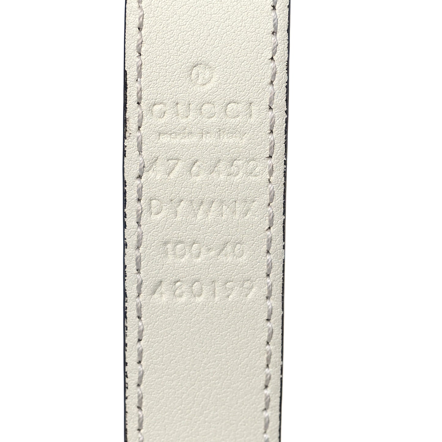 Calfskin Queen Margaret Bee Belt 100 40 White