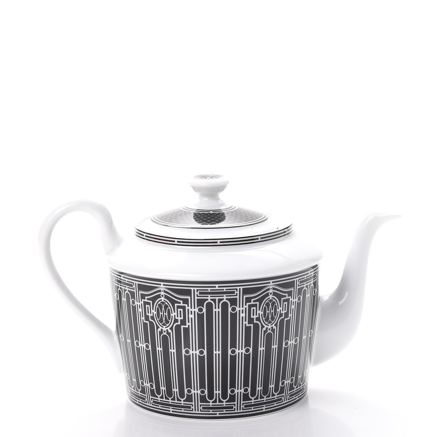 Hermes Porcelain H Deco Coffee/Tea Pot Black 3 of 10
