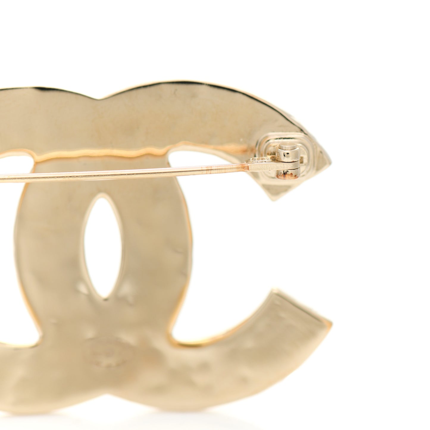 Metal Enamel CC Brooch Black Light Gold
