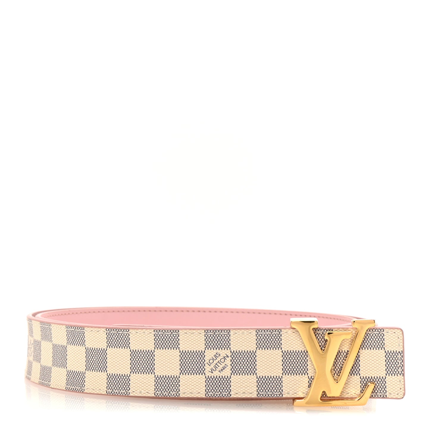 Damier Azur 30mm LV Initiales Reversible Belt 90 36 Pink