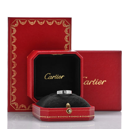 Cartier 18K White Gold Diamond 4mm LOVE Wedding Band Ring 49 4.75 5 of 5
