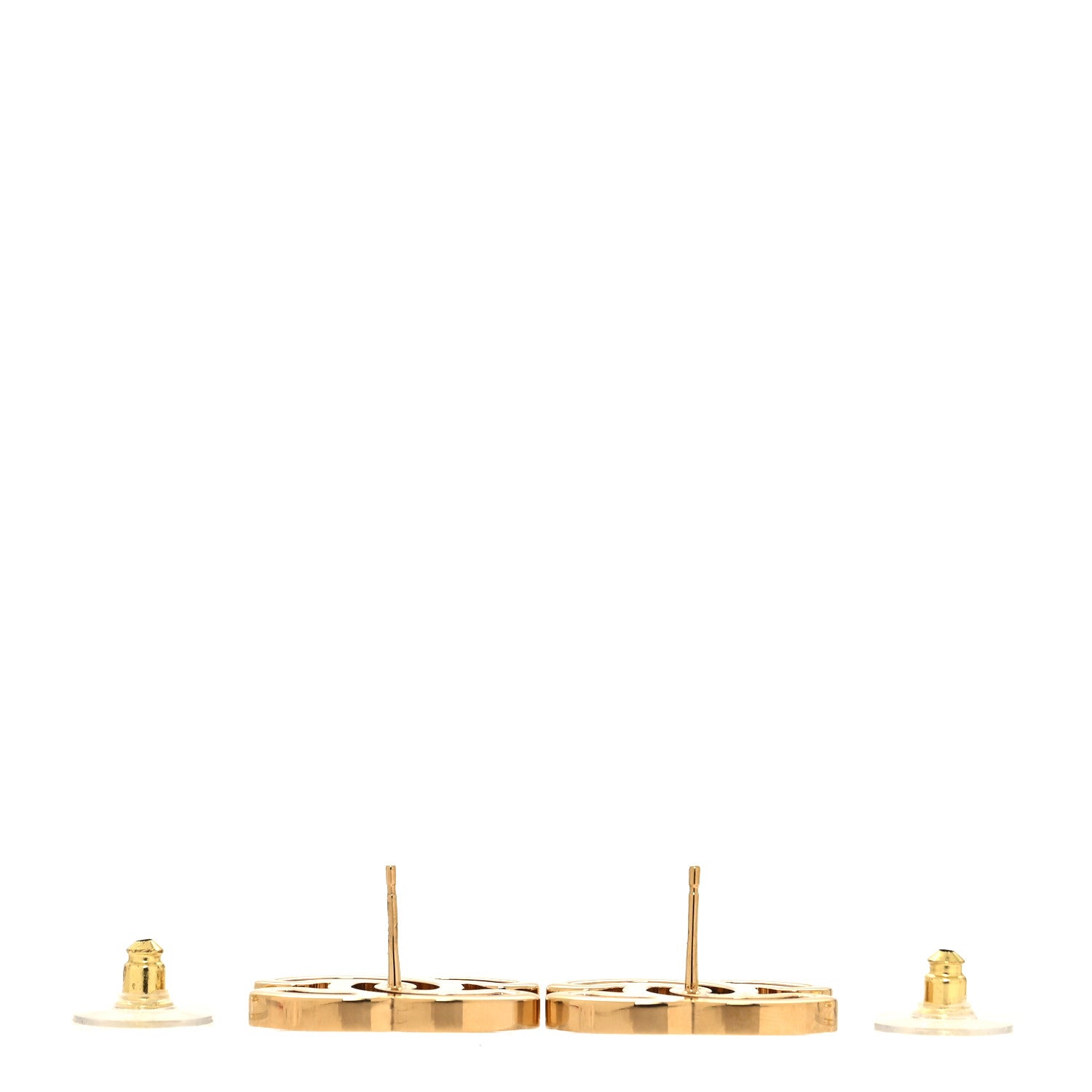 Chanel Metal Enamel CC Earrings Black Gold 3 of 5