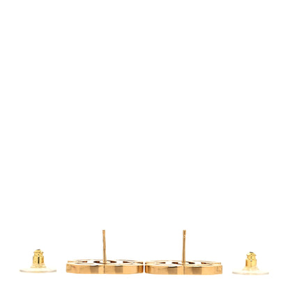 Chanel Metal Enamel CC Earrings Black Gold 3 of 5