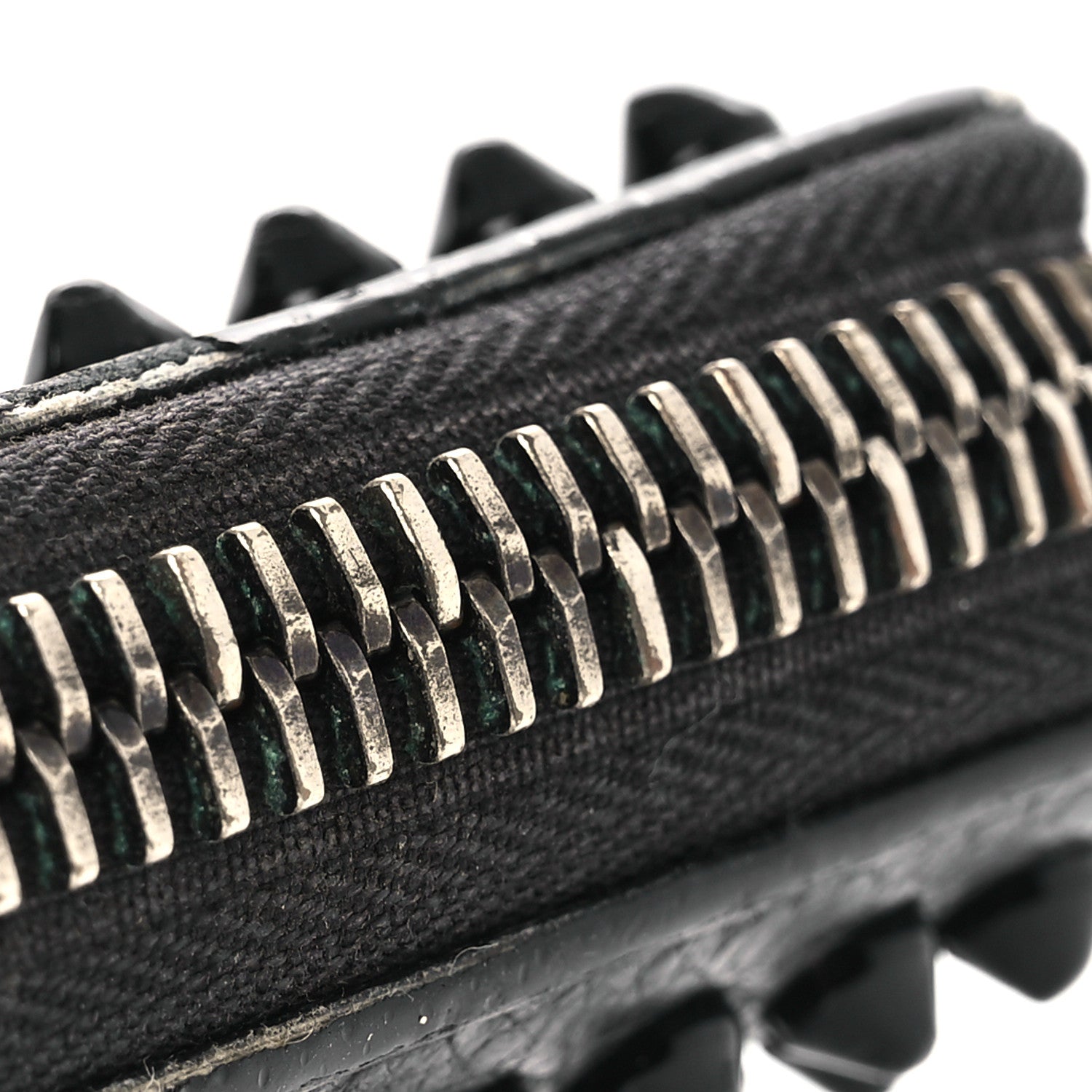 Christian Louboutin Calfskin Panettone Spiked Zip Around Wallet Black 8 of 13