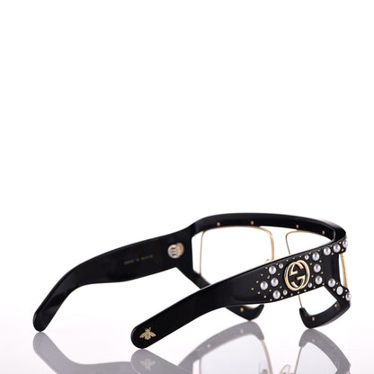 Gucci Acetate Pearl Rectangular Frame Sunglasses GG0234S Black 4 of 7