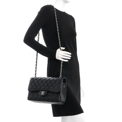 Chanel Caviar Quilted Jumbo Double Flap Black 2 of 9
