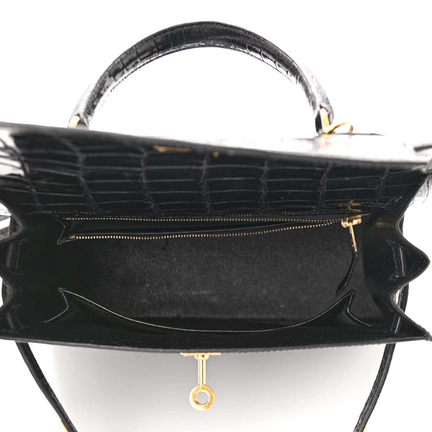 Shiny Porosus Crocodile Kelly Sellier 25 Black